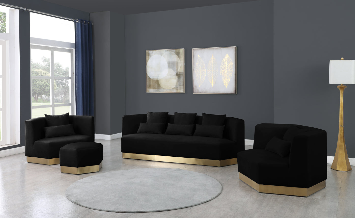 lucas black velvet sofa s