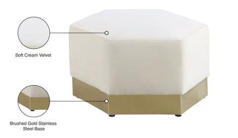 Lucas Cream Velvet Ottoman Ott