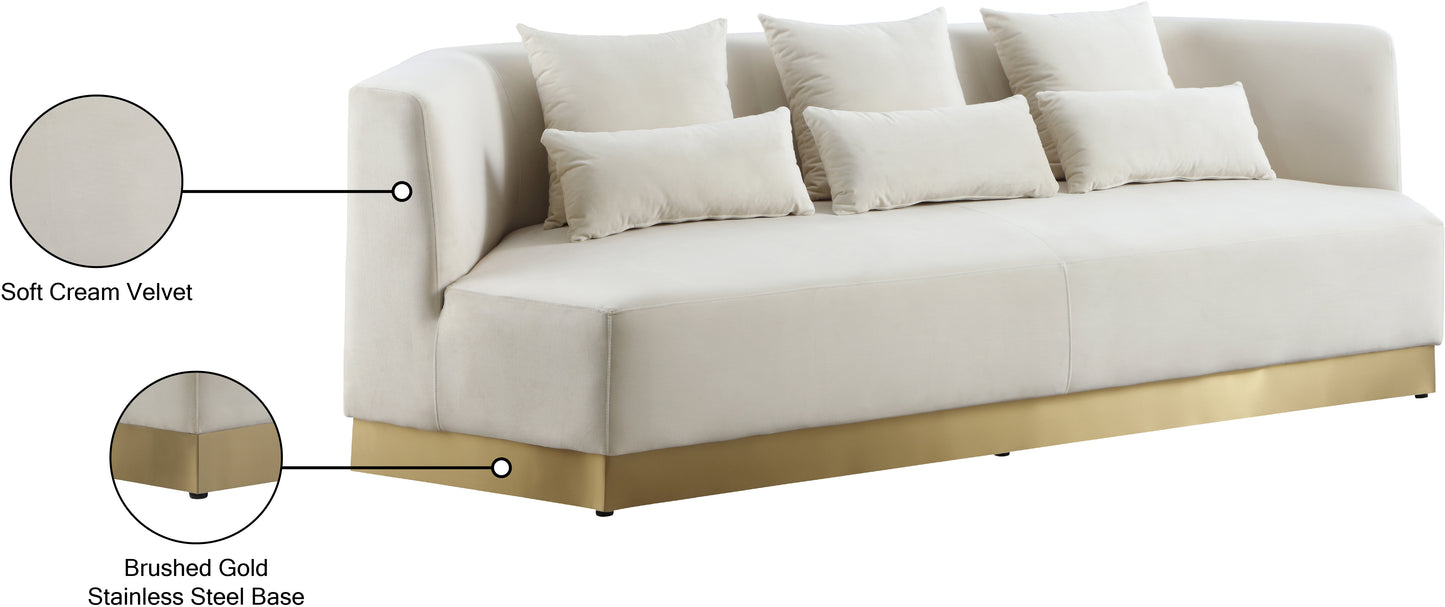 lucas cream velvet sofa s