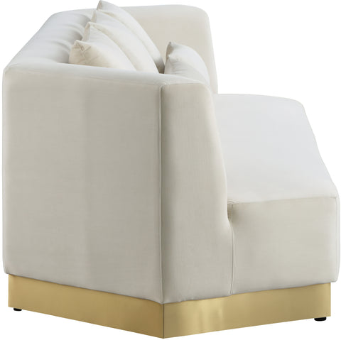 Prescott 93" Cream Velvet Upholstered Sofa, 1 Piece