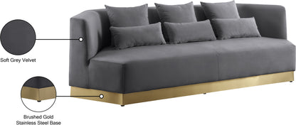 Lucas Grey Velvet Sofa S