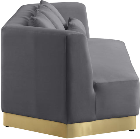 Prescott 93" Grey Velvet Upholstered Sofa, 1 Piece