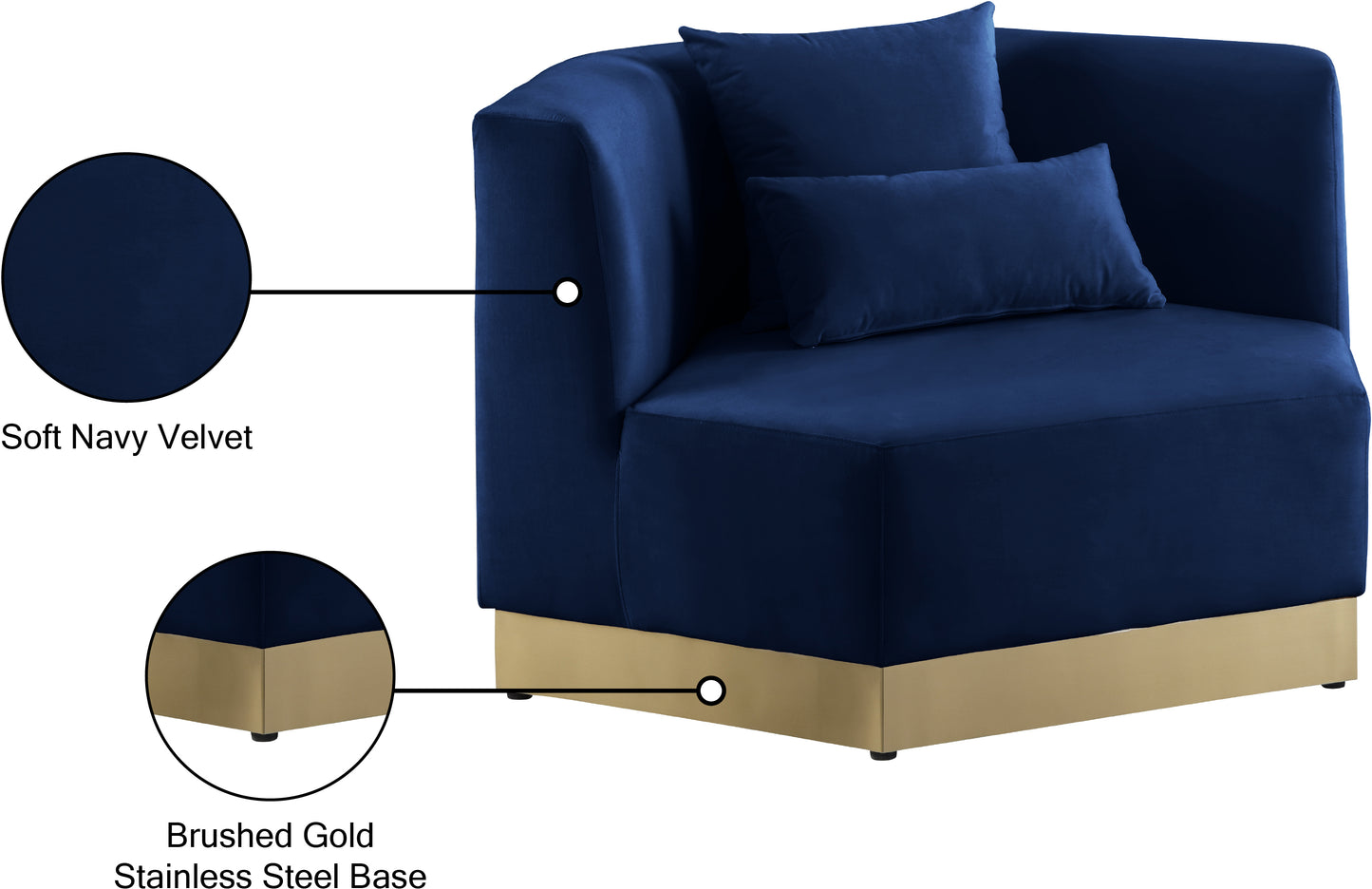 lucas navy velvet chair c