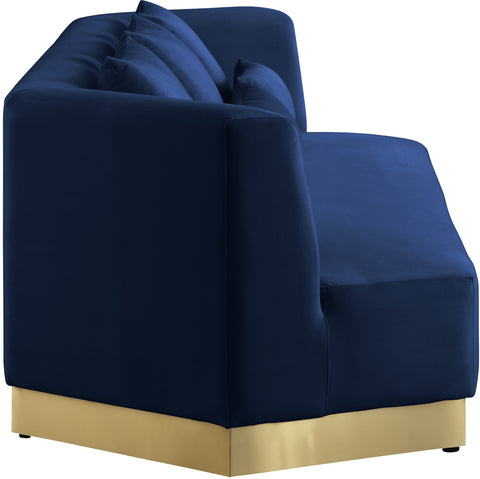 Prescott 93" Navy Velvet Upholstered Sofa, 1 Piece