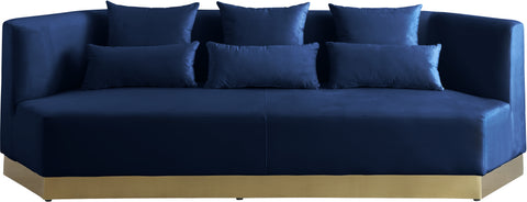 Prescott 93" Navy Velvet Upholstered Sofa, 1 Piece