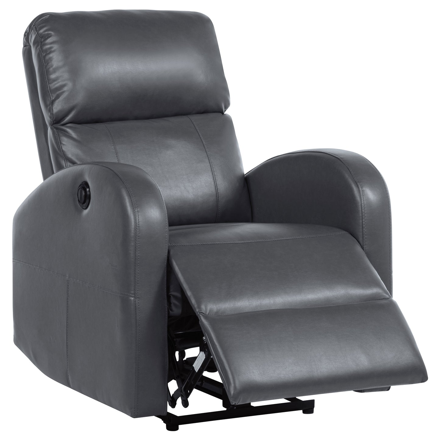 edie upholstered power recliner chair grey