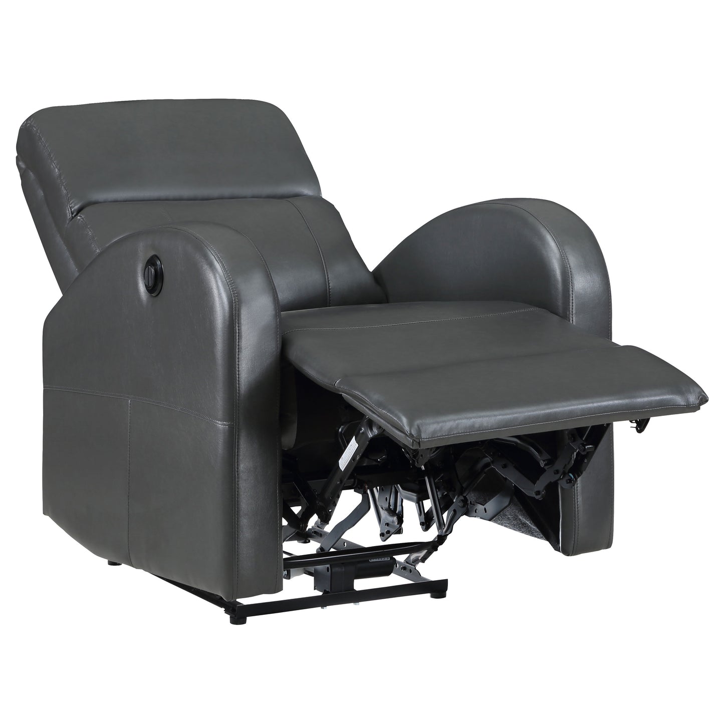 edie upholstered power recliner chair grey