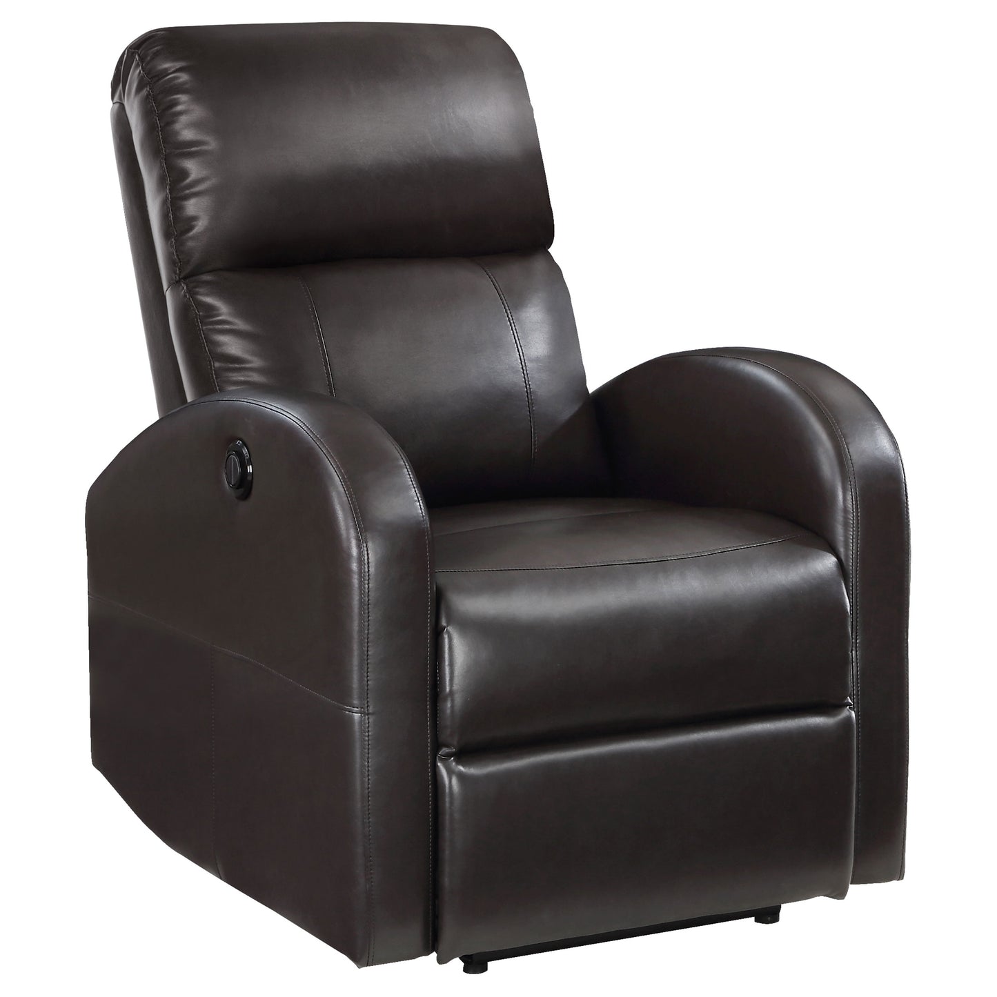 edie upholstered power recliner chair brown