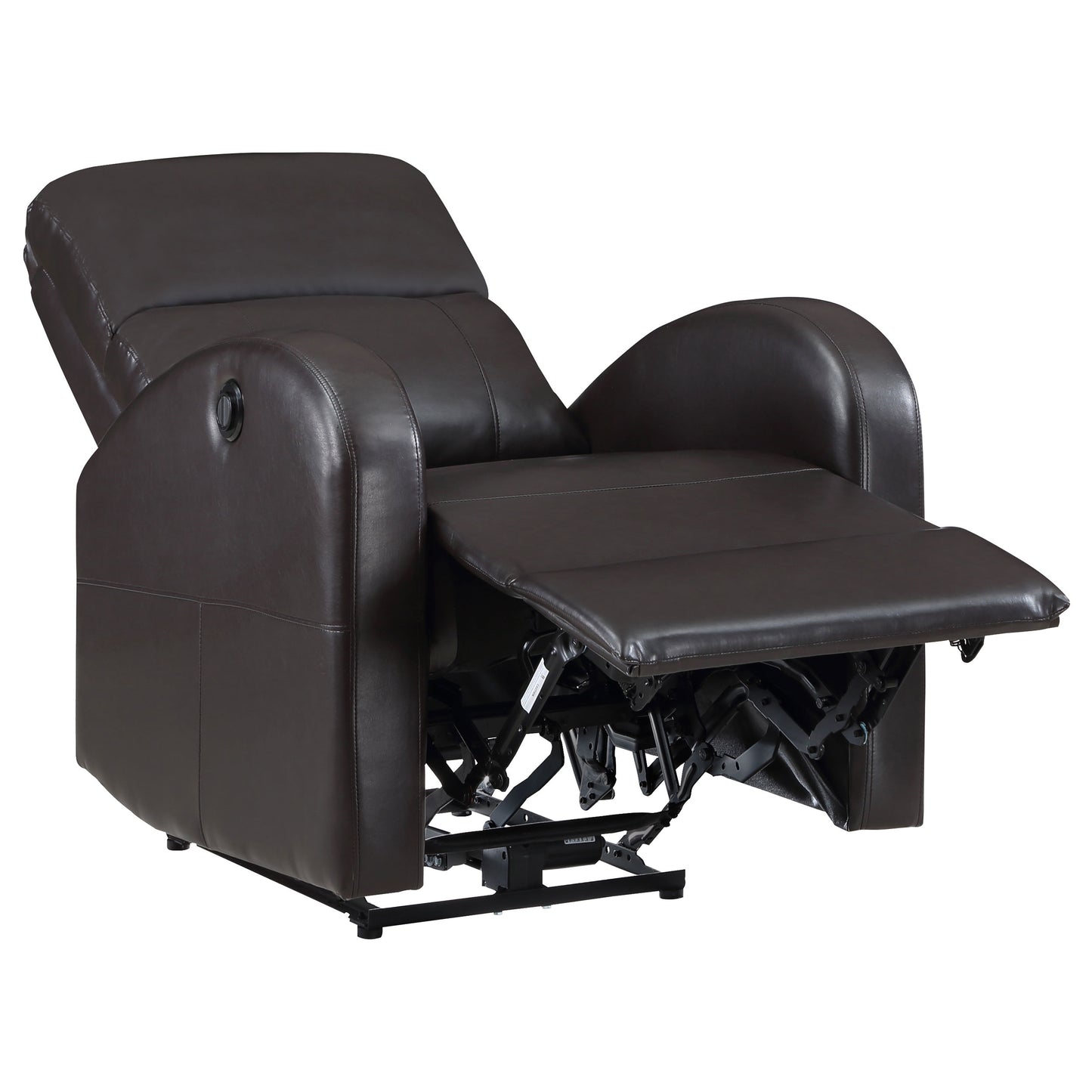 edie upholstered power recliner chair brown