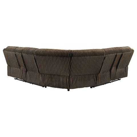 Morris Upholstered Reclining Sectional Sofa Chocolate