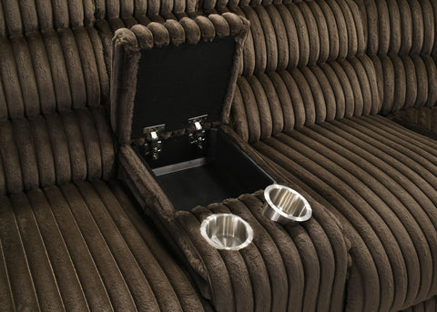 Morris Upholstered Reclining Sectional Sofa Chocolate