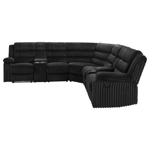 Morris Upholstered Reclining Sectional Sofa Black