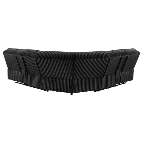 Morris Upholstered Reclining Sectional Sofa Black
