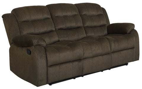 Alyssum 3-piece Upholstered Reclining Sofa Set Olive BrownOlive Brown