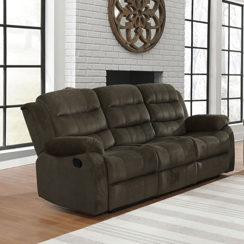 Alyssum Upholstered Padded Arm Reclining Sofa Olive BrownOlive Brown