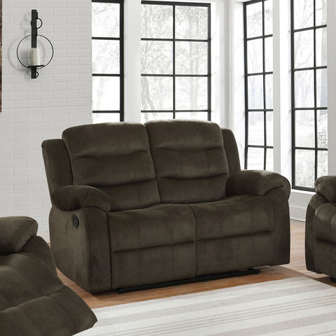 Alyssum Upholstered Padded Arm Reclining Loveseat Olive BrownOlive Brown