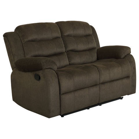 Alyssum Upholstered Padded Arm Reclining Loveseat Olive BrownOlive Brown