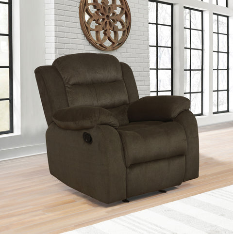 Alyssum Upholstered Padded Arm Glider Recliner Olive BrownOlive Brown