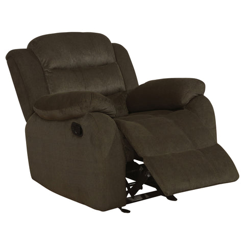Alyssum Upholstered Padded Arm Glider Recliner Olive BrownOlive Brown