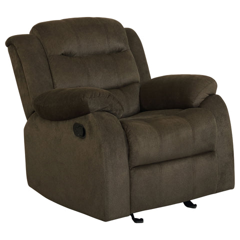 Alyssum Upholstered Padded Arm Glider Recliner Olive BrownOlive Brown