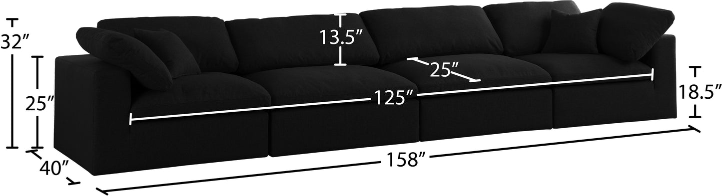 damian black linen textured fabric deluxe comfort modular sofa s158