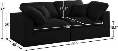 Damian Black Linen Textured Fabric Deluxe Comfort Modular Sofa S80