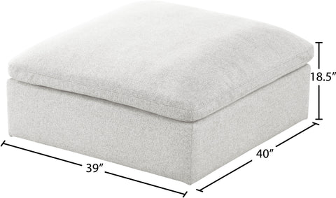 Damian Cream Linen Textured Fabric Deluxe Comfort Modular Ottoman Ott