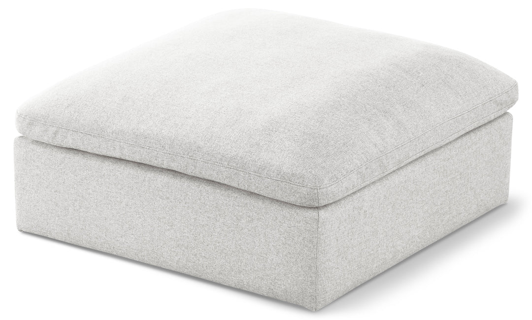 Damian Cream Linen Textured Fabric Deluxe Comfort Modular Ottoman Ott ...