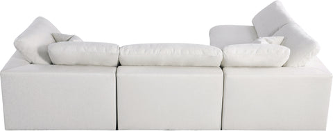 Damian Cream Linen Textured Fabric Deluxe Comfort Modular Sectional Sec4B