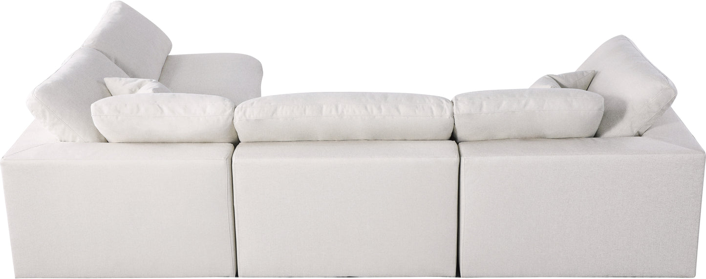 damian cream linen textured fabric deluxe comfort modular sectional sec4b