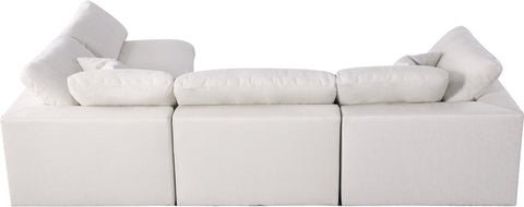 Damian Cream Linen Textured Fabric Deluxe Comfort Modular Sectional Sec4B