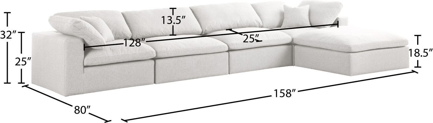 damian cream linen textured fabric deluxe comfort modular sectional sec5a