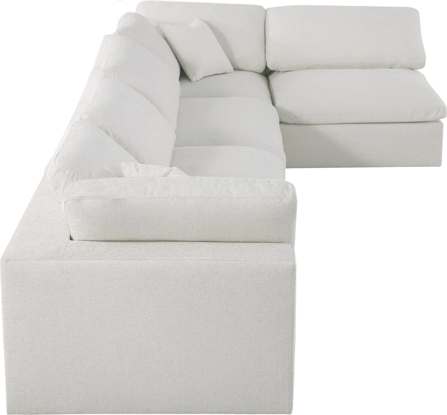 damian cream linen textured fabric deluxe comfort modular sectional sec5d