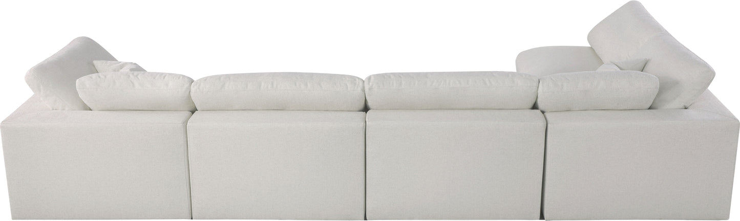 damian cream linen textured fabric deluxe comfort modular sectional sec5d