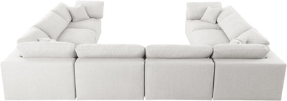 Damian Cream Linen Textured Fabric Deluxe Comfort Modular Sectional Sec8A