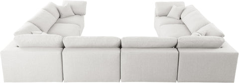 Damian Cream Linen Textured Fabric Deluxe Comfort Modular Sectional Sec8A