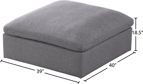 Damian Grey Linen Textured Fabric Deluxe Comfort Modular Ottoman Ott