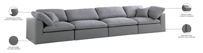 Damian Grey Linen Textured Fabric Deluxe Comfort Modular Sofa S158