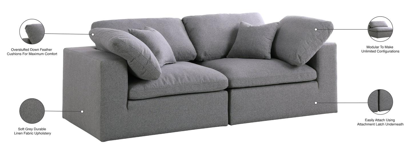 damian grey linen textured fabric deluxe comfort modular sofa s80