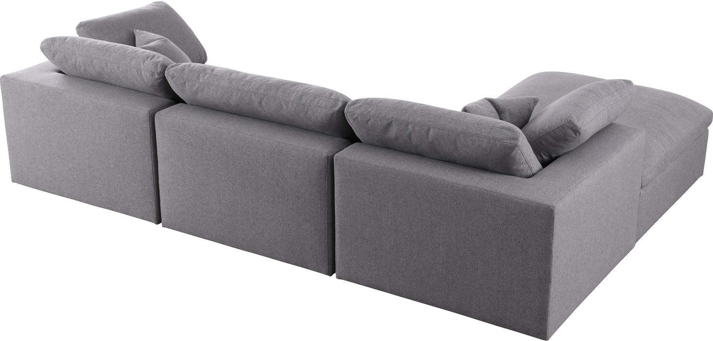 damian grey linen textured fabric deluxe comfort modular sectional sec4a
