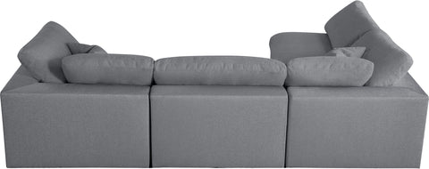 Damian Grey Linen Textured Fabric Deluxe Comfort Modular Sectional Sec4B