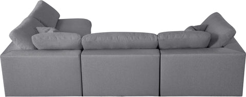 Damian Grey Linen Textured Fabric Deluxe Comfort Modular Sectional Sec4B