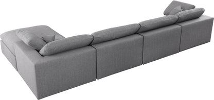 Damian Grey Linen Textured Fabric Deluxe Comfort Modular Sectional Sec5A