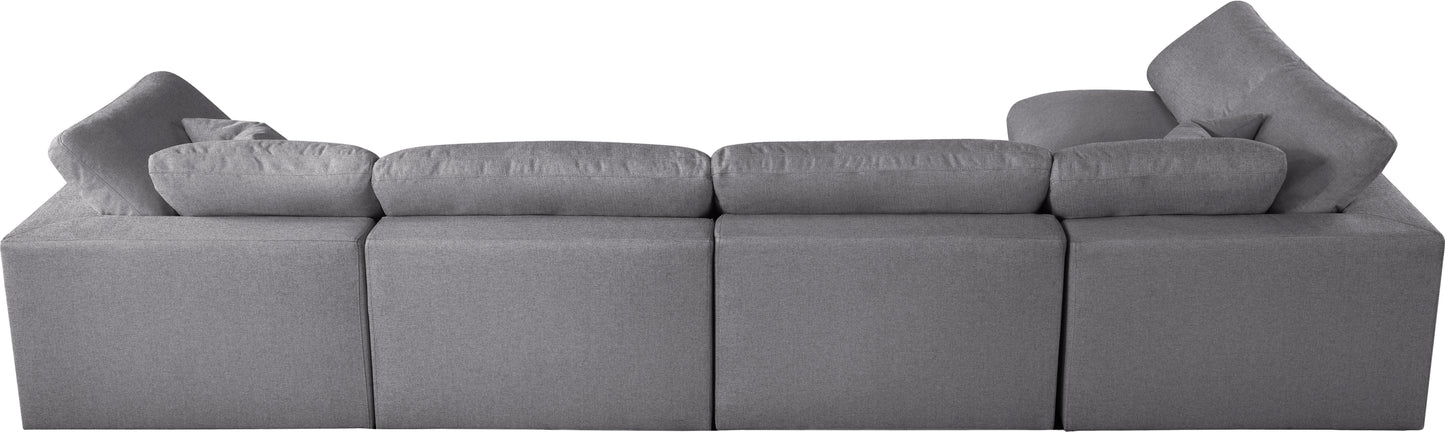 damian grey linen textured fabric deluxe comfort modular sectional sec5d