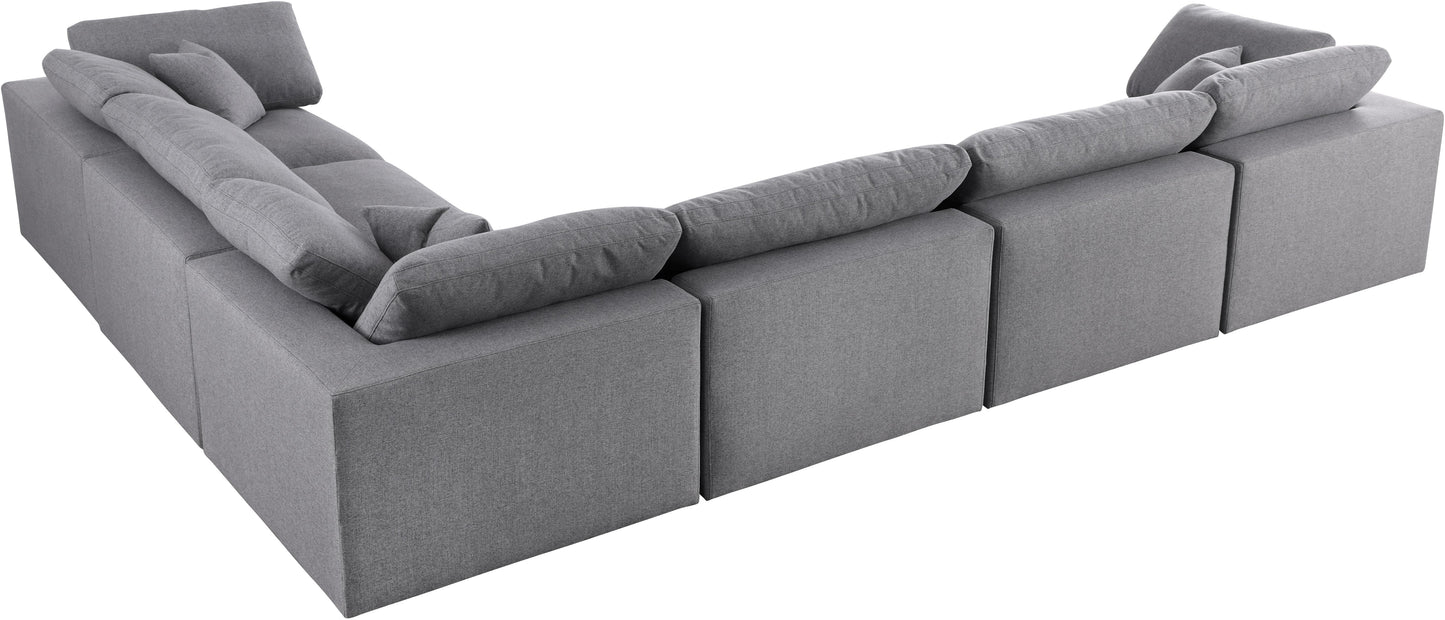 damian grey linen textured fabric deluxe comfort modular sectional sec6a