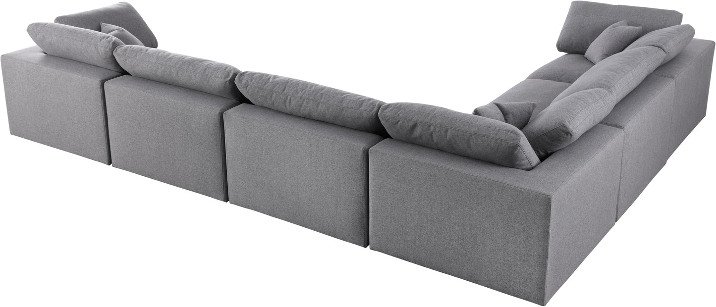 damian grey linen textured fabric deluxe comfort modular sectional sec6a