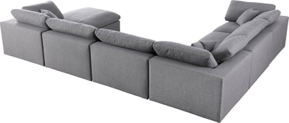 Damian Grey Linen Textured Fabric Deluxe Comfort Modular Sectional Sec7A