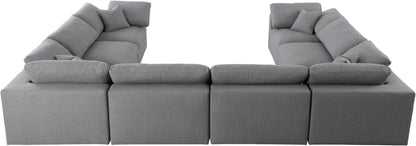 Damian Grey Linen Textured Fabric Deluxe Comfort Modular Sectional Sec8A