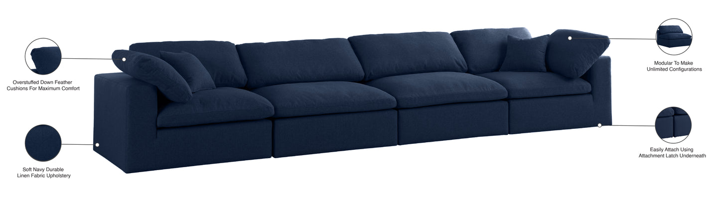 damian navy linen textured fabric deluxe comfort modular sofa s158