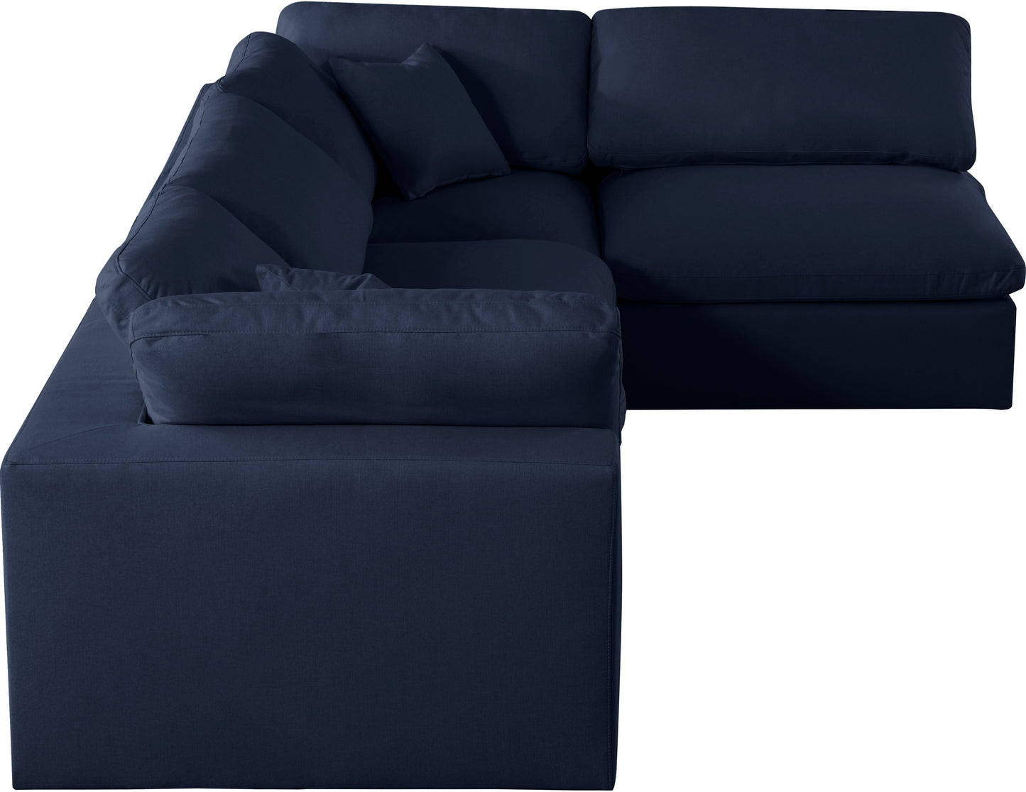 damian navy linen textured fabric deluxe comfort modular sectional sec4b